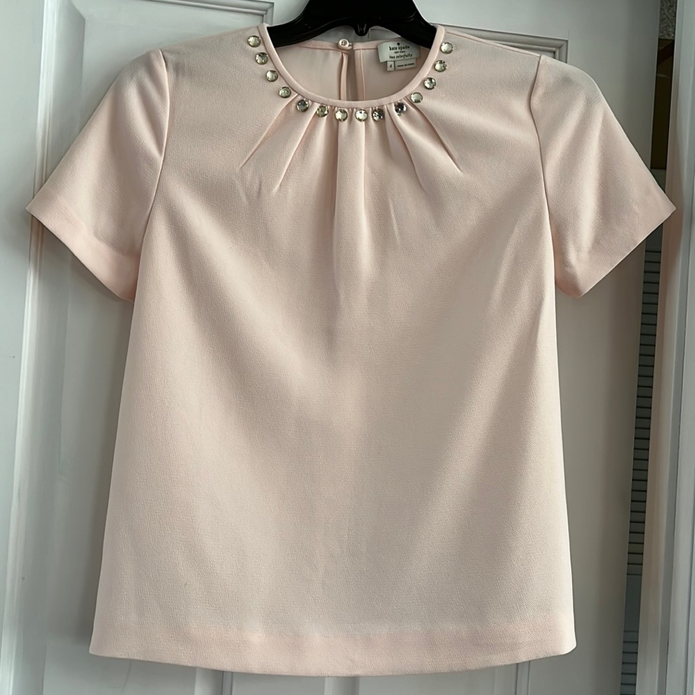 Kate Spade Embellished Crepe Blouse Size 4